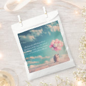 誕生日バルーン付き可愛いハリネズミ、カスタマイズ可能 フェイバーバッグ (クリップ留めされた状態)