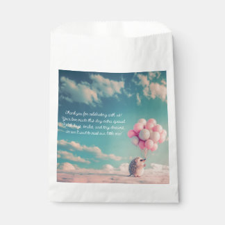 誕生日バルーン付き可愛いハリネズミ、カスタマイズ可能 フェイバーバッグ