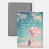 誕生日バルーン付き可愛いハリネズミ、カスタマイズ可能 マグネット (正面/裏面)