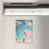 誕生日バルーン付き可愛いハリネズミ、カスタマイズ可能 マグネット (インサイチュ (食洗機))