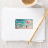 誕生日バルーン付き可愛いハリネズミ、カスタマイズ可能 ラベル (インサイチュ)