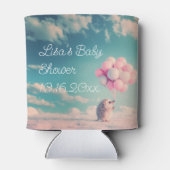 誕生日バルーン付き可愛いハリネズミ、カスタマイズ可能 缶クーラー (裏面)