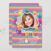 誕生日バルーン写真 招待状 (正面/裏面)