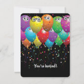 誕生日バルーン及び眼球パーティー招待状 招待状 (正面)