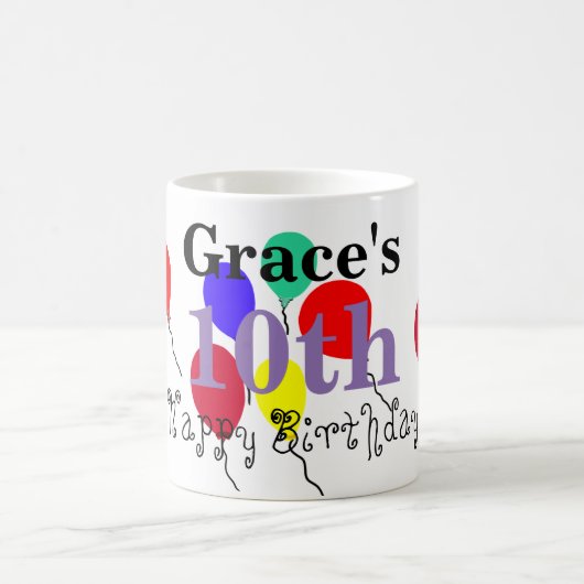 誕生日バルーン名マグカップ コーヒーマグカップ (中央)