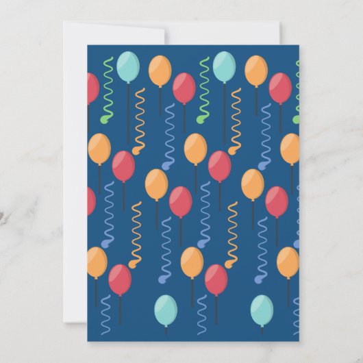 誕生日バルーン子のパーティの招待状 招待状 (裏面)