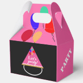 誕生日バルーン幾何学的ピンク色金ゴールド フェイバーボックス (裏面)