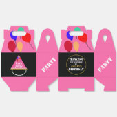 誕生日バルーン幾何学的ピンク色金ゴールド フェイバーボックス (見開き)