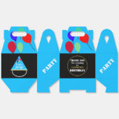 誕生日バルーン幾何青色金ゴールド フェイバーボックス (見開き)