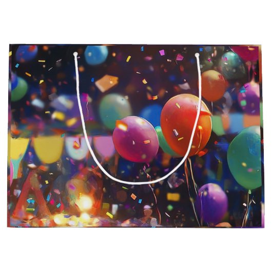 誕生日バルーン抱き枕 ラージペーパーバッグ (正面)