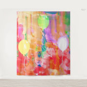 誕生日バルーン抽象芸術写真BackgroundTapestry タペストリー (正面)