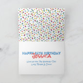 誕生日バルーン水彩パーソナライズされた紙吹雪 カード (内部)