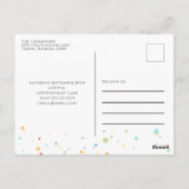 誕生日バルーン紙吹雪モダンパーティーかわいいおもしろい ポストカード (裏面)