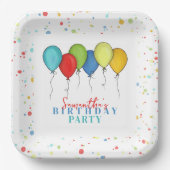 誕生日バルーン紙吹雪書お洒落跡 ペーパープレート (正面)
