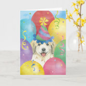 誕生日バルーン素晴らしピレネー カード (黄色い花)