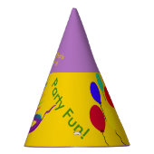 誕生日バルーン紫マルディグラスマスク名 パーティーハット (右)