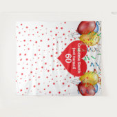 誕生日バルーン背景60thフォトプロップ タペストリー (正面(横))