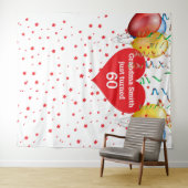 誕生日バルーン背景 60歳 フォトプロップ タペストリー (インサイチュ(横))