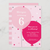 誕生日バルーン誕生日招待状 (正面/裏面)