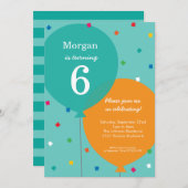 誕生日バルーン誕生日招待状 (正面/裏面)