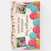 誕生日バルーン金ゴールドピンク紙吹雪写真Any Age 横断幕 (縦)