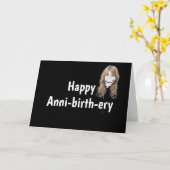 誕生日バルーン顔オンブラック カード (黄色い花)