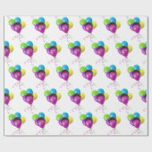 誕生日バルーン顔 ラッピングペーパー (フラット)