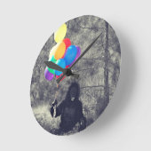 誕生日バルーン類型 ラウンド壁時計 (傾斜)