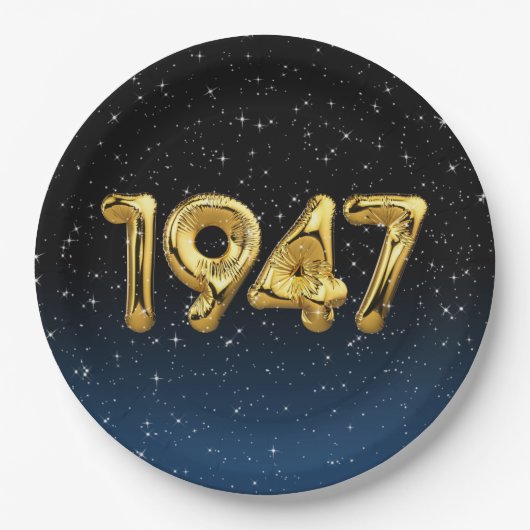 誕生日バルーン1947星 ペーパープレート (正面)