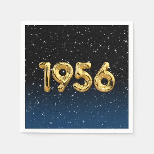 誕生日バルーン1956星 スタンダードカクテルナプキン (正面)