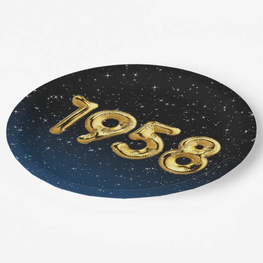 誕生日バルーン1958星紙プレート ペーパープレート (アングル)