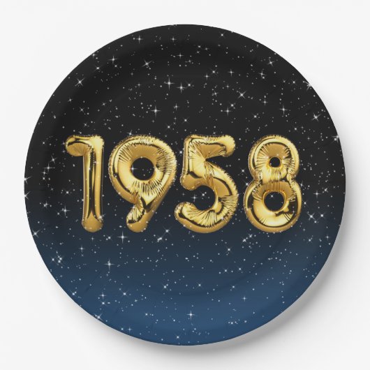 誕生日バルーン1958星紙プレート ペーパープレート (正面)