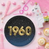 誕生日バルーン1960星 ペーパープレート (パーティー)