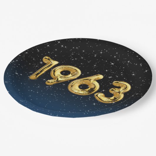 誕生日バルーン1963星紙プレート ペーパープレート (アングル)