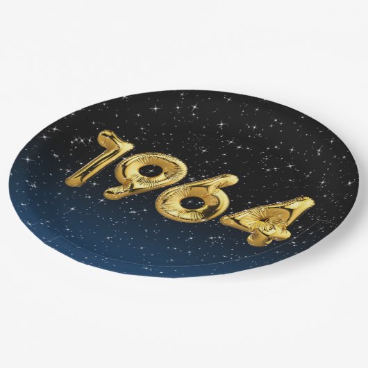 誕生日バルーン1964星紙プレート ペーパープレート (アングル)