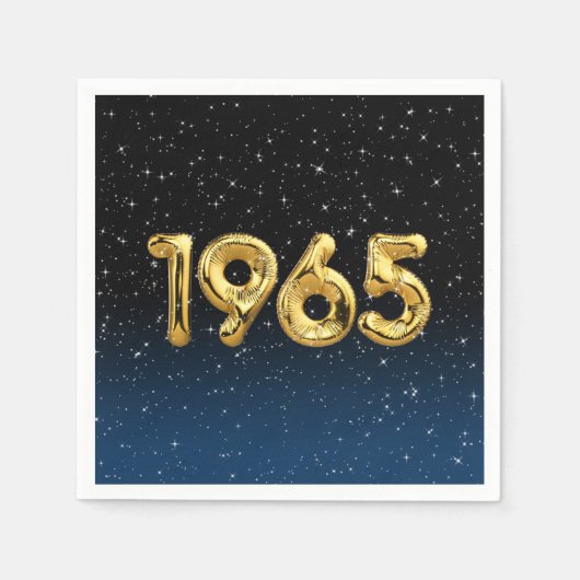 誕生日バルーン1965星ナプキンス スタンダードカクテルナプキン (正面)