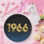 誕生日バルーン1966星 ペーパープレート (パーティー)