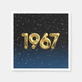 誕生日バルーン1967星 スタンダードカクテルナプキン