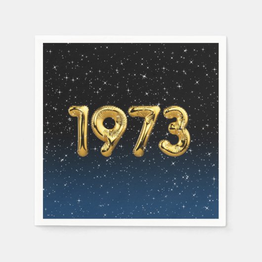 誕生日バルーン1973星ナプキンス スタンダードカクテルナプキン (正面)