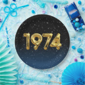 誕生日バルーン1974星 ペーパープレート (パーティー)