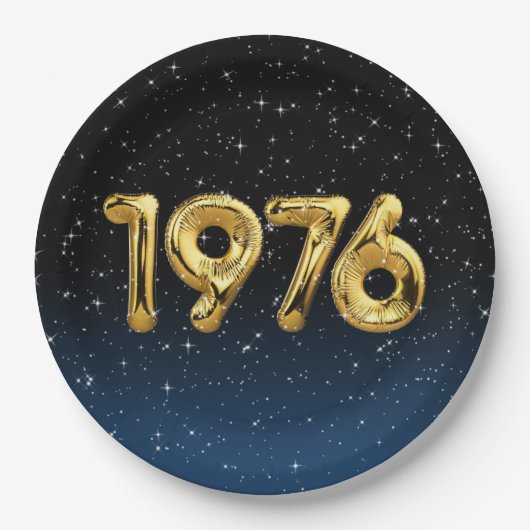 誕生日バルーン1976星紙プレート ペーパープレート (正面)