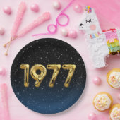 誕生日バルーン1977星 ペーパープレート (パーティー)
