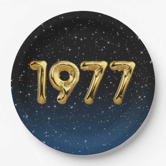 誕生日バルーン1977星 ペーパープレート (正面)