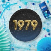 誕生日バルーン1979星 ペーパープレート (パーティー)