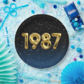 誕生日バルーン1987星紙プレート ペーパープレート (パーティー)