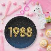 誕生日バルーン1988星 ペーパープレート (パーティー)