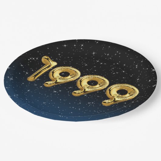 誕生日バルーン1999星紙プレート ペーパープレート (アングル)