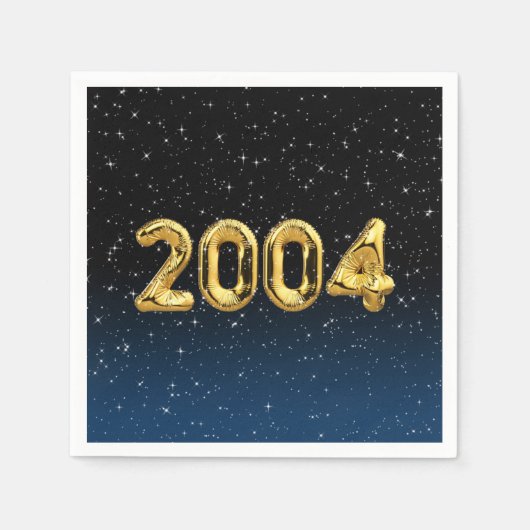 誕生日バルーン2004星 スタンダードカクテルナプキン (正面)