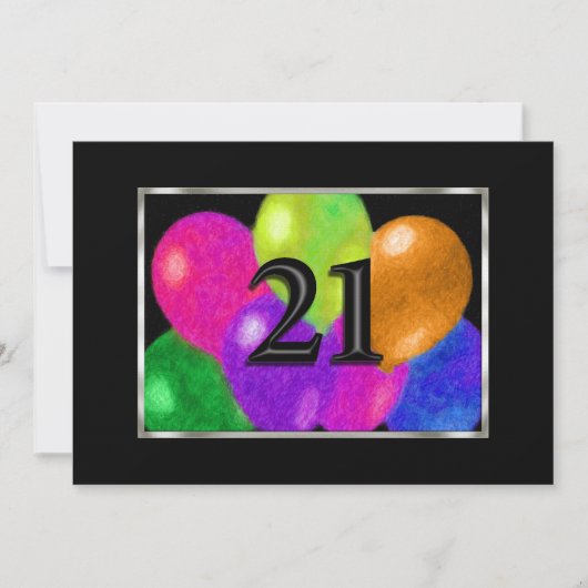 誕生日バルーン21 招待状 (正面)
