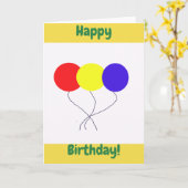 誕生日バルーン カード (黄色い花)